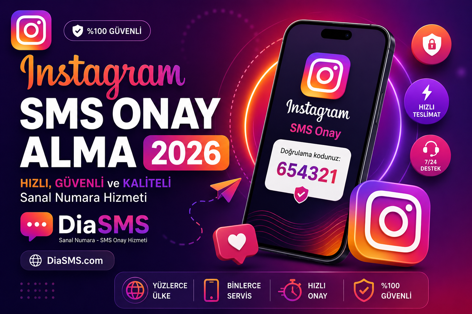 Instagram SMS Onay Alma 2026 | Güvenli ve Hızlı Sanal Numara Rehberi